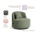 Poltrona Giratória Laila Bouclé Verde e Preto
