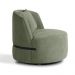 Poltrona Giratória Laila Bouclé Verde e Preto