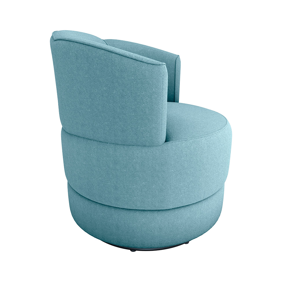 Poltrona Giratória Marselha Bouclé Azul