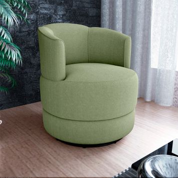 Poltrona Giratória Marselha Bouclé Oliva