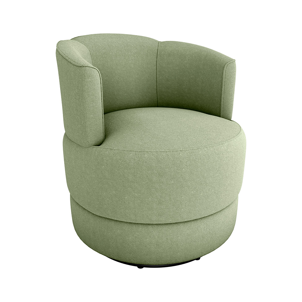 Poltrona Giratória Marselha Bouclé Oliva