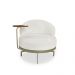 Poltrona Giratória Nash Linho Bouclé Off White