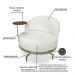 Poltrona Giratória Nash Linho Bouclé Off White