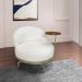 Poltrona Giratória Nash Linho Bouclé Off White