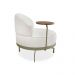 Poltrona Giratória Nash Linho Bouclé Off White