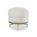 Poltrona Giratória Nash Linho Bouclé Off White