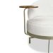 Poltrona Giratória Nash Linho Bouclé Off White