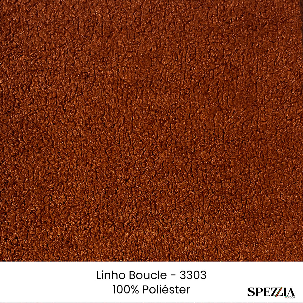 Poltrona Giratória Nash Linho Bouclé Terracota
