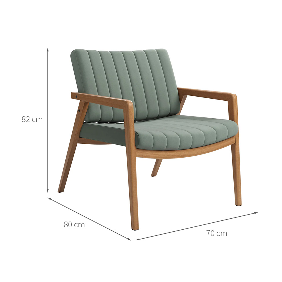 Poltrona Lang Linho Verde Sage