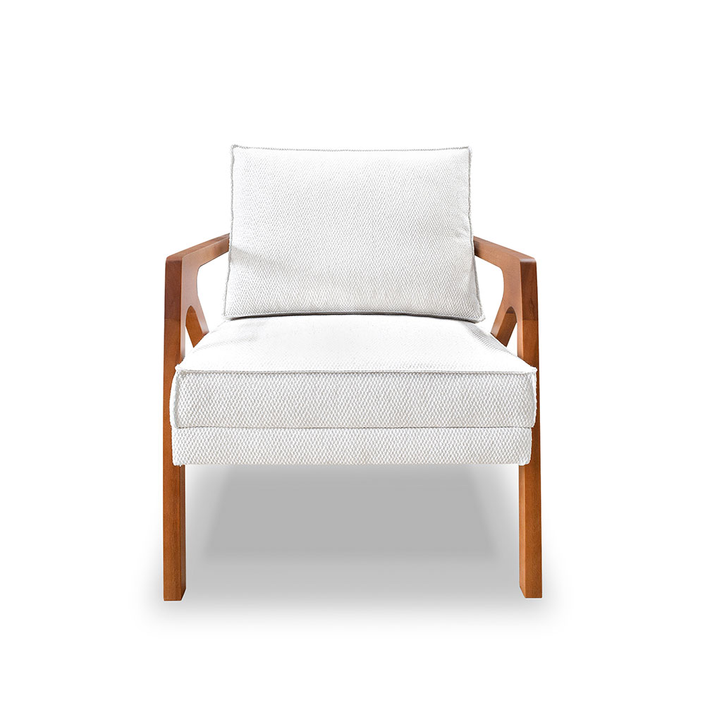 Poltrona Laura Luxo Linho Bouclé Off White
