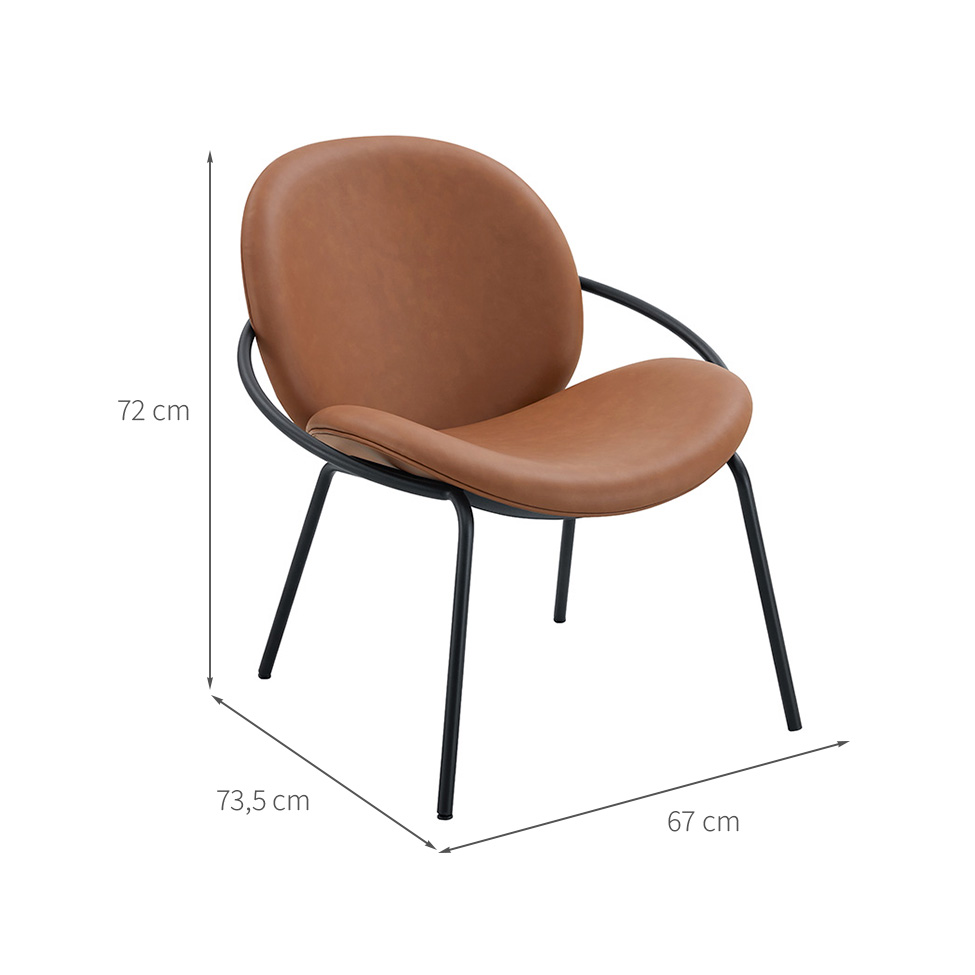 Poltrona Lea Poliuretano Caramelo