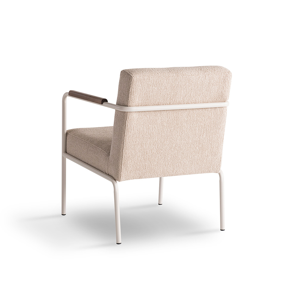 Poltrona Lope Bouclé Bege e Off White