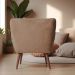 Poltrona Lorena Veludo Capuccino