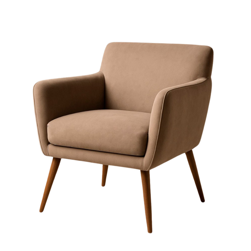 Poltrona Lorena Veludo Capuccino