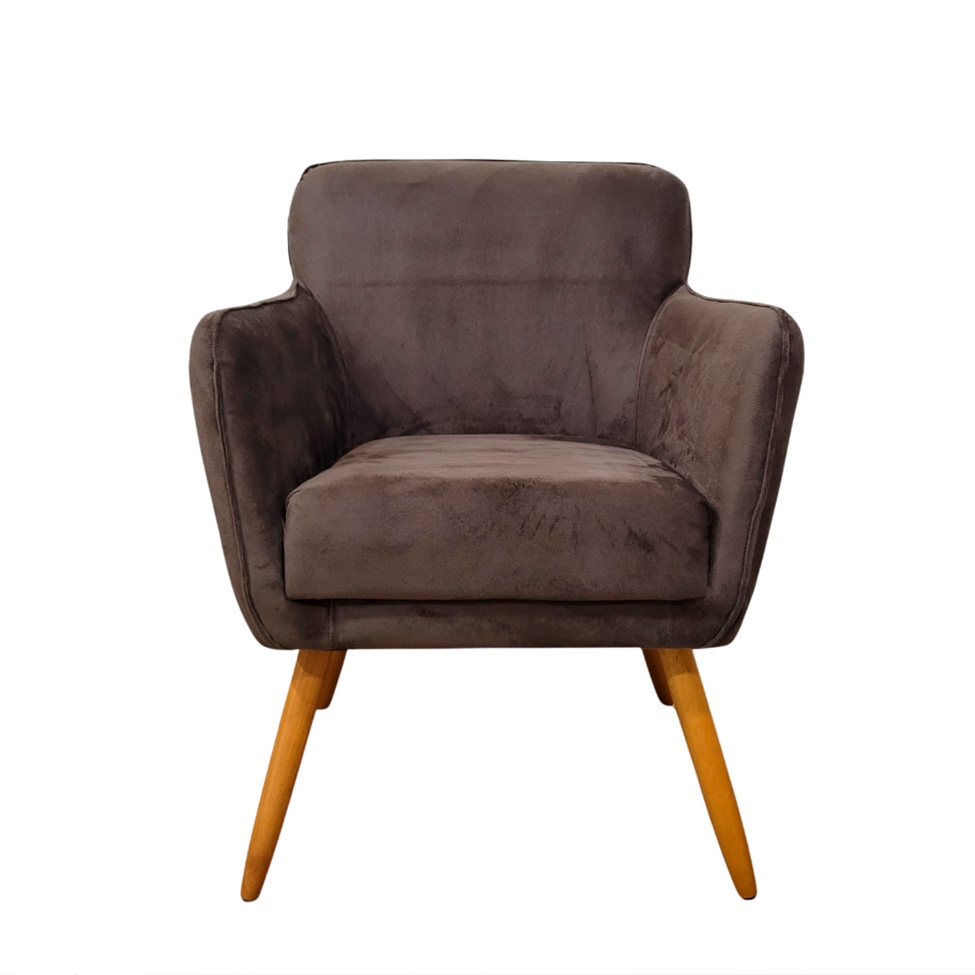 Poltrona Lorena Veludo Chocolate