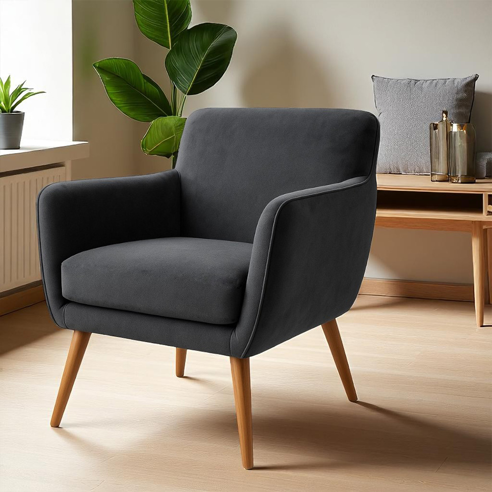 Poltrona Lorena Veludo Grafite