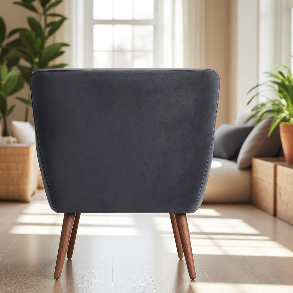 Poltrona Lorena Veludo Grafite