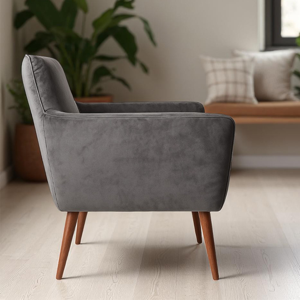 Poltrona Lorena Veludo Grafite