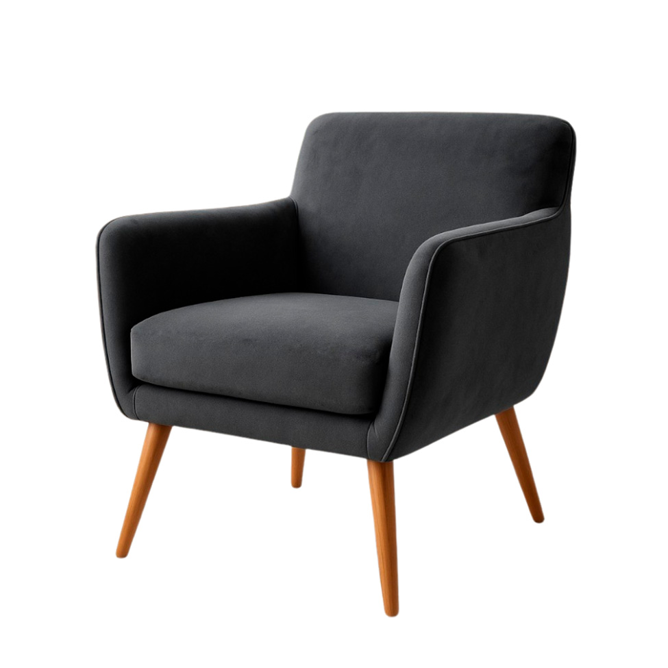 Poltrona Lorena Veludo Grafite