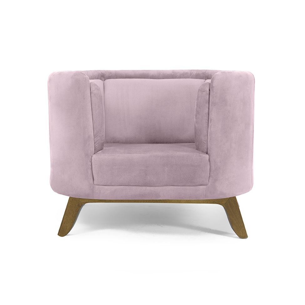 Poltrona Luminne Veludo Rosa