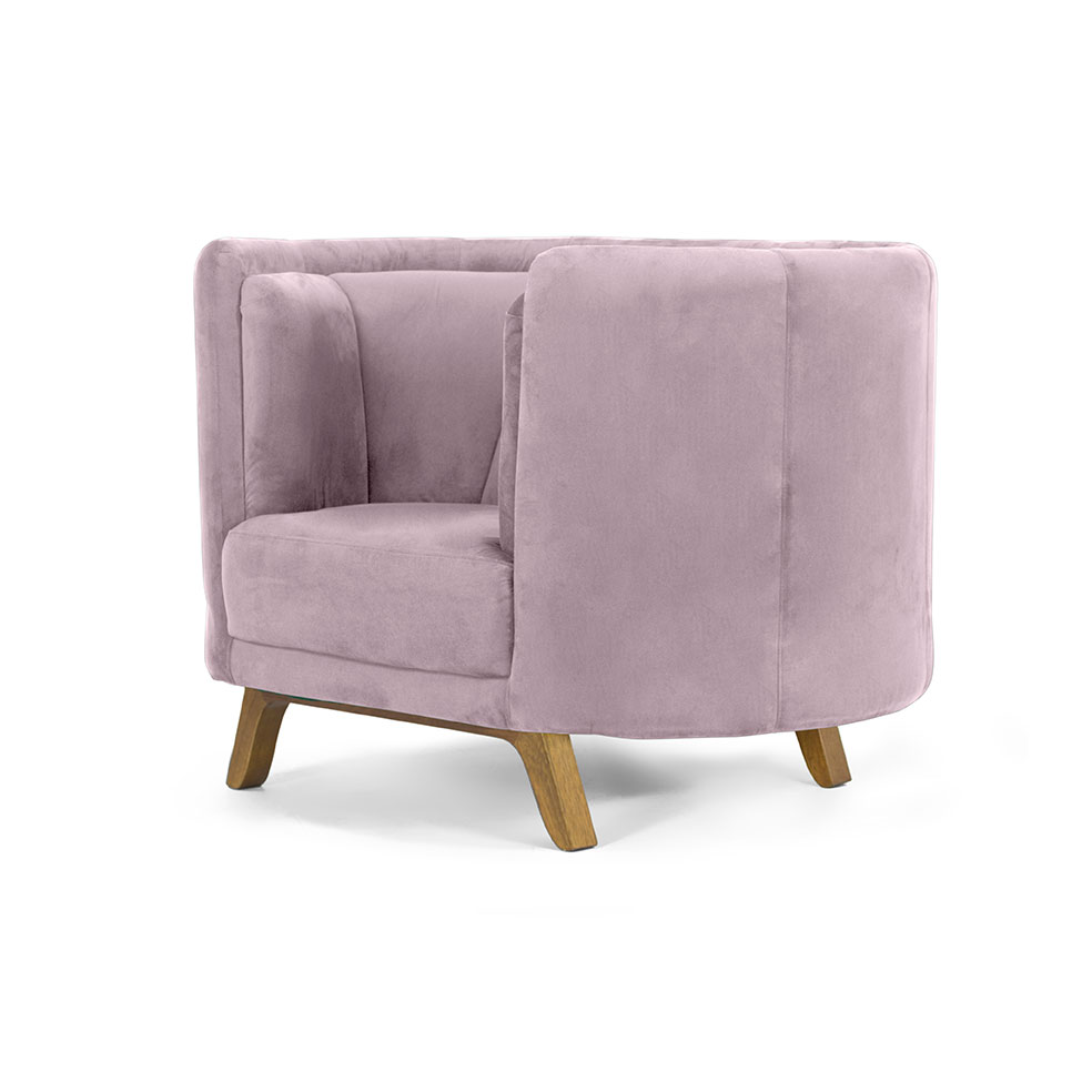 Poltrona Luminne Veludo Rosa