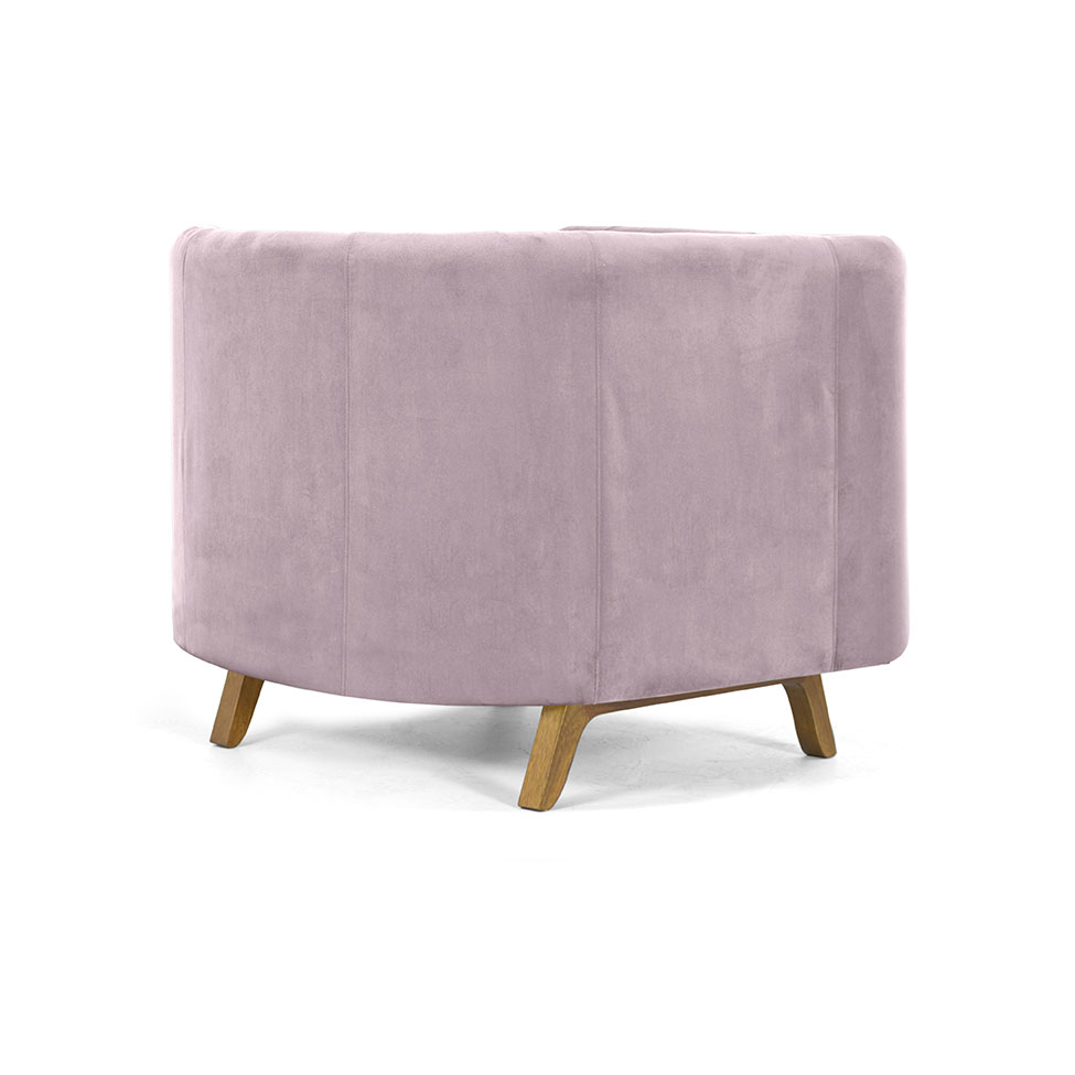 Poltrona Luminne Veludo Rosa