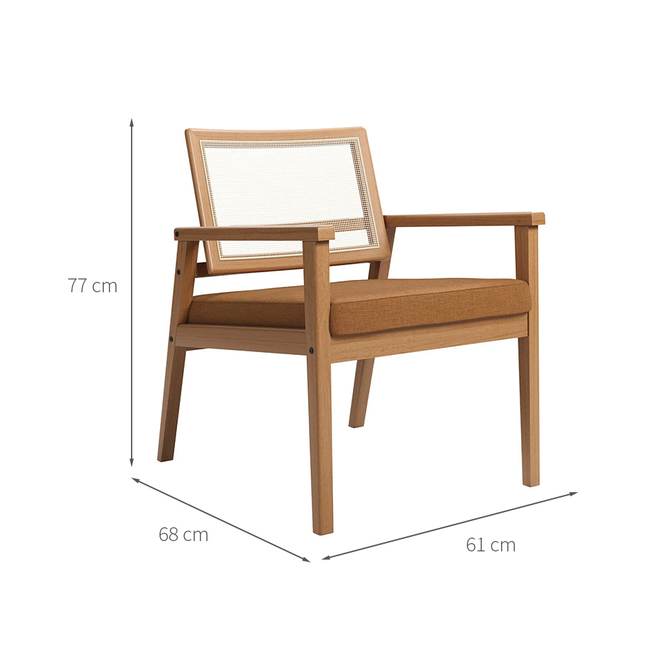 Poltrona Mônaco Linho Terracota