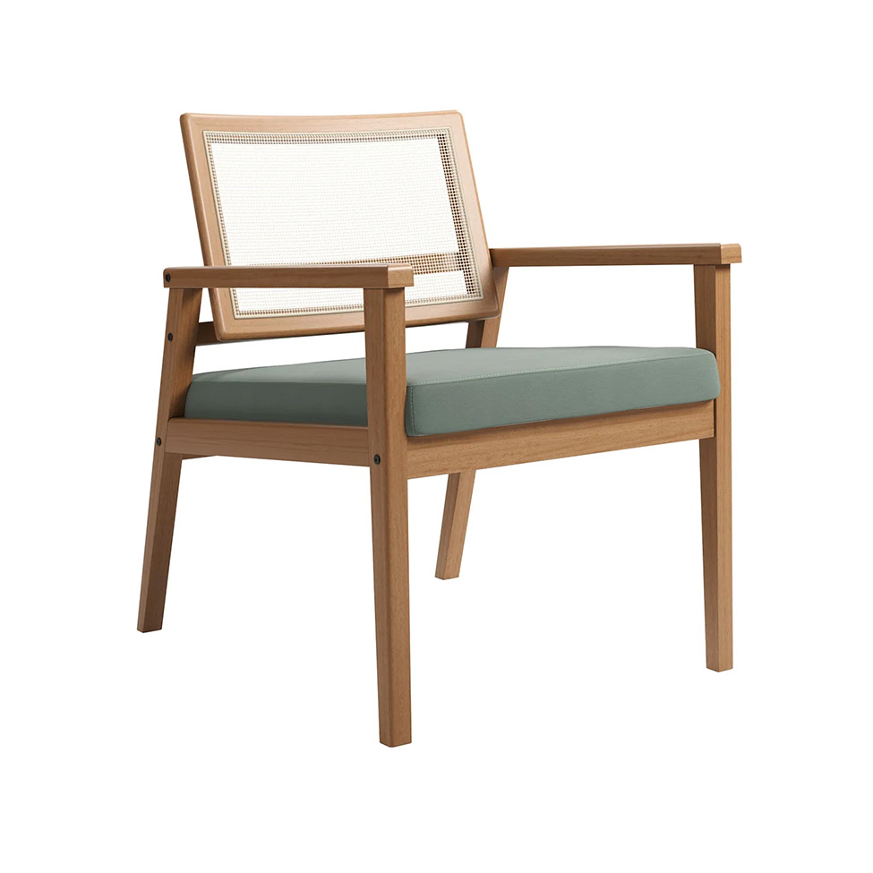 Poltrona Mônaco Linho Verde Sage