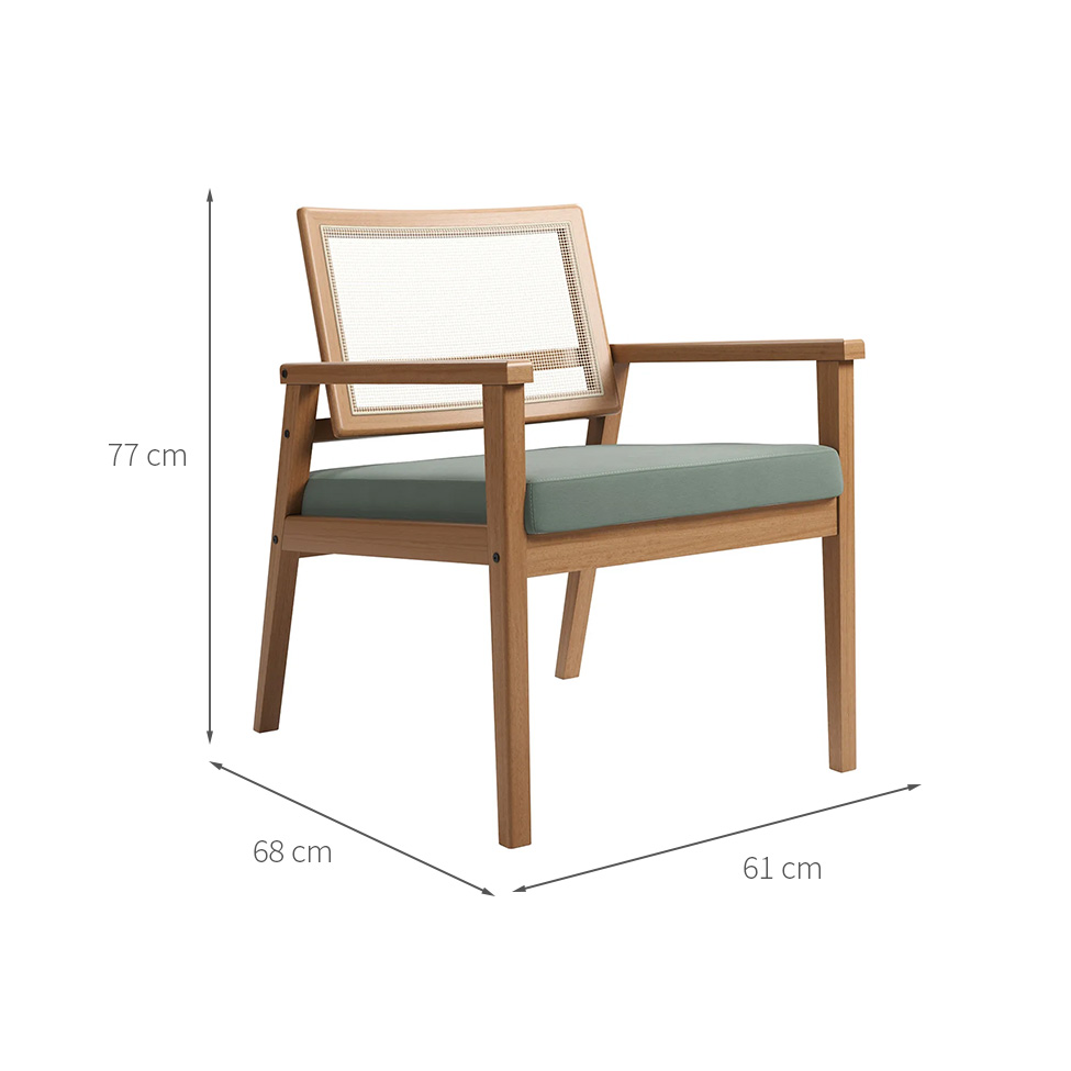 Poltrona Mônaco Linho Verde Sage