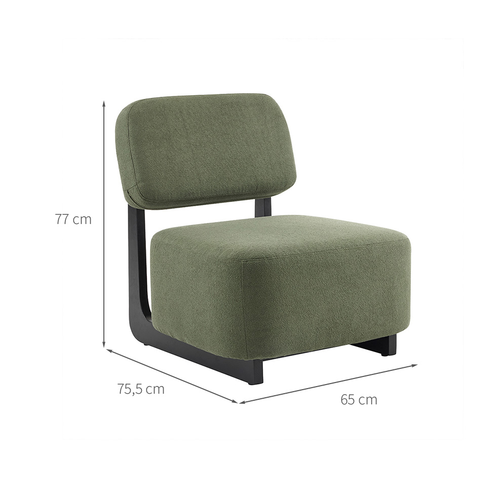 Poltrona Molise Bouclé Verde Oliva