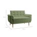 Poltrona Namoradeira Xangai Bouclé Verde Oliva