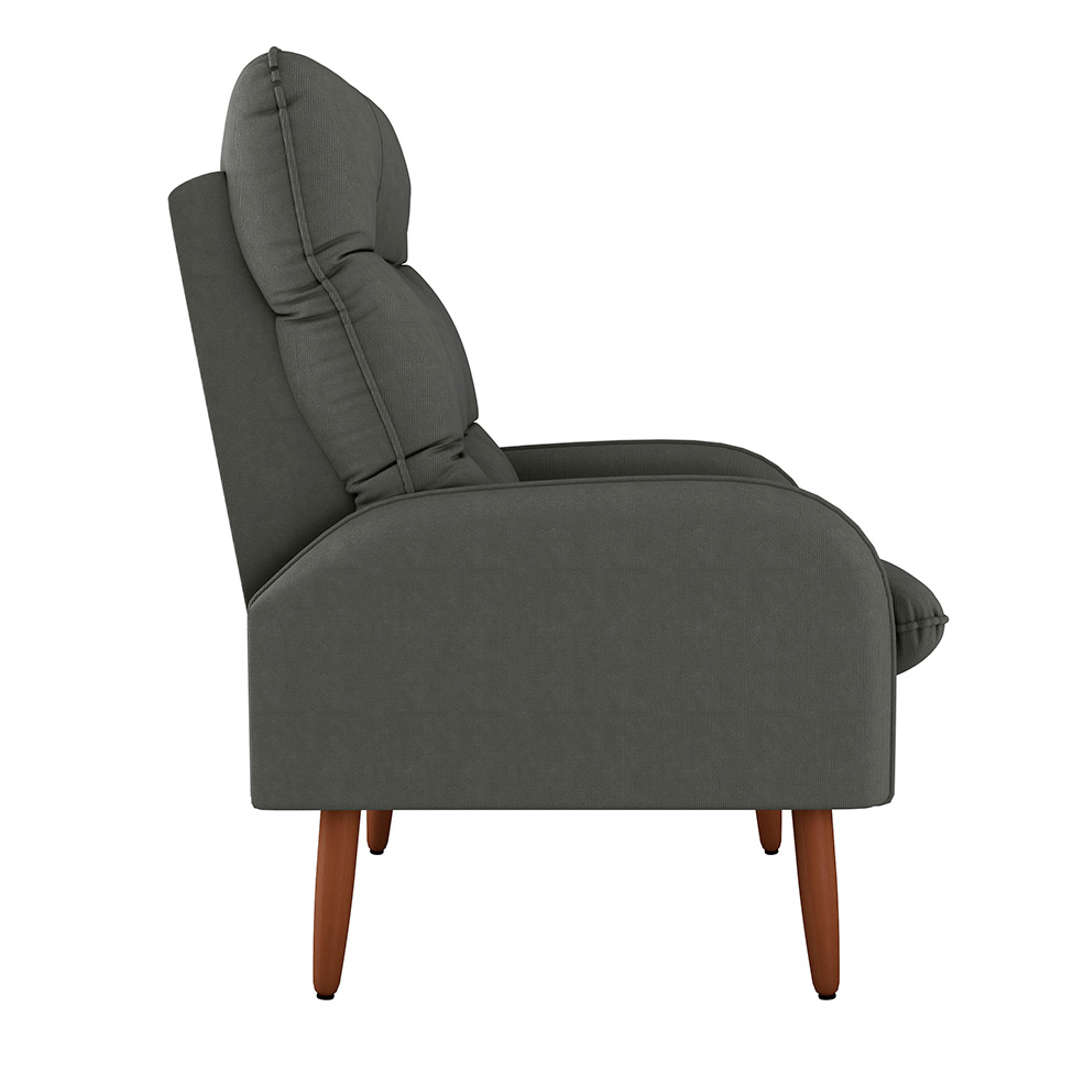 Poltrona Nantes Suede Cinza
