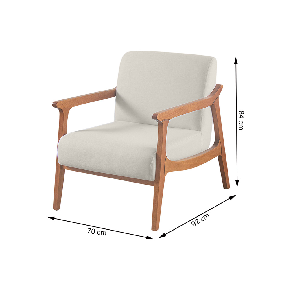 Poltrona Olívia Linho Bege Claro