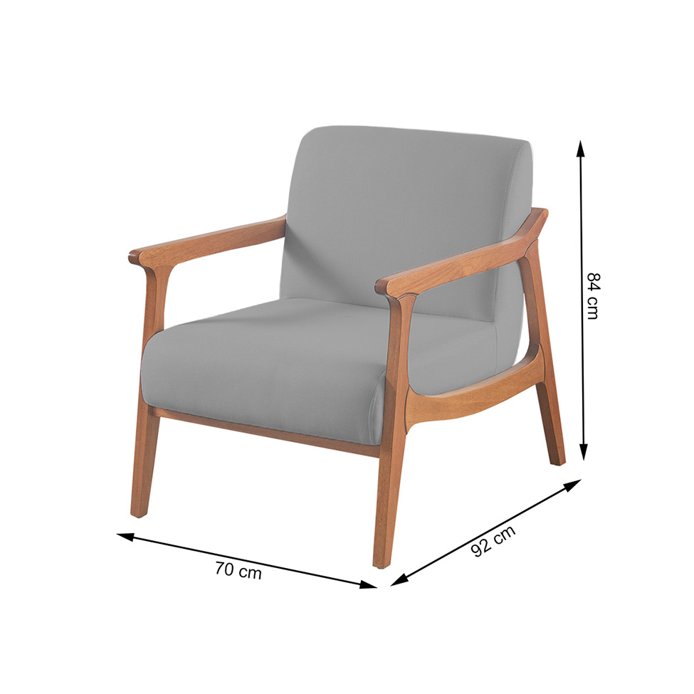 Poltrona Olívia Linho Cinza