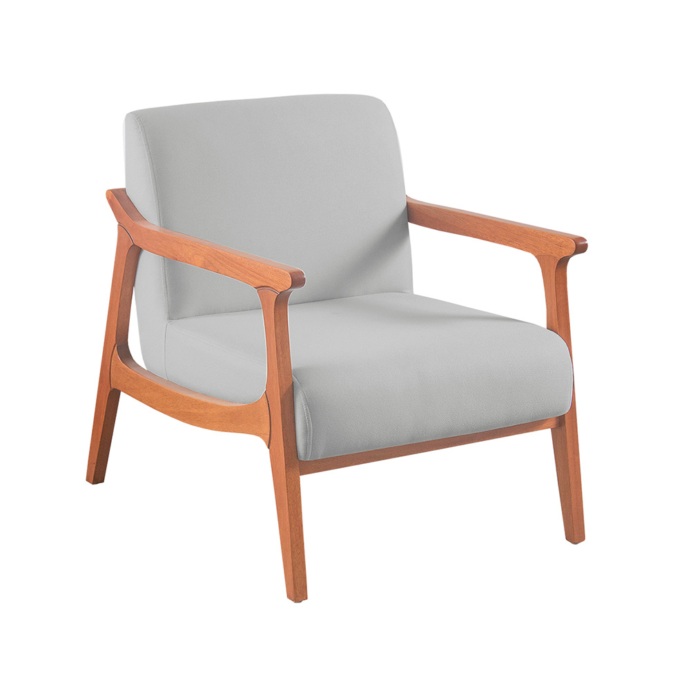 Poltrona Olívia Linho Cinza Claro