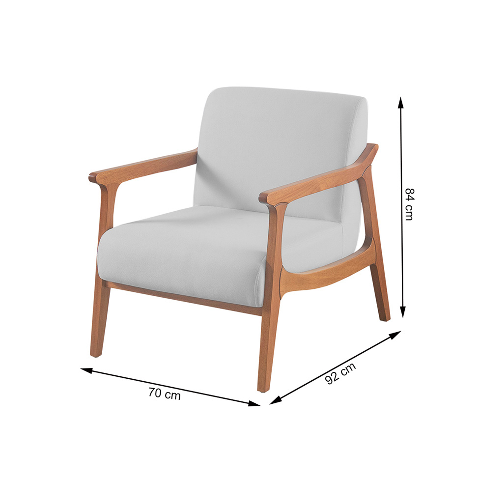 Poltrona Olívia Linho Cinza Claro