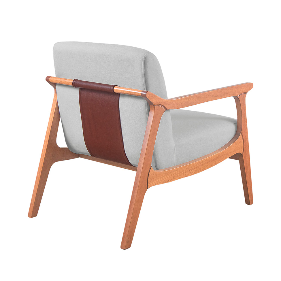 Poltrona Olívia Linho Cinza Claro