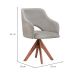 Poltrona Parma Giratória Linho Off White e Castanho