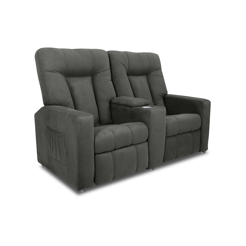 Poltrona Reclinável 2 Lugares Jetta Suede Cinza