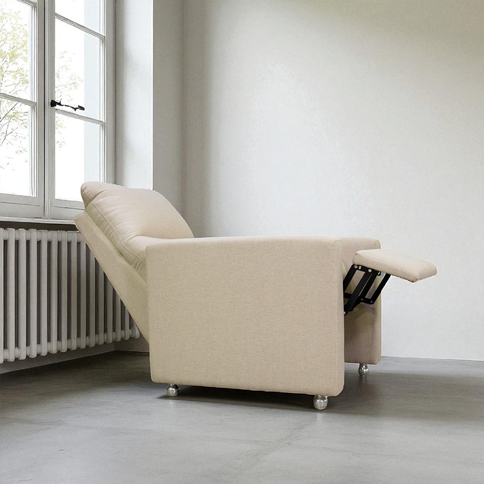 Poltrona Reclinável Bella Veludo Bege