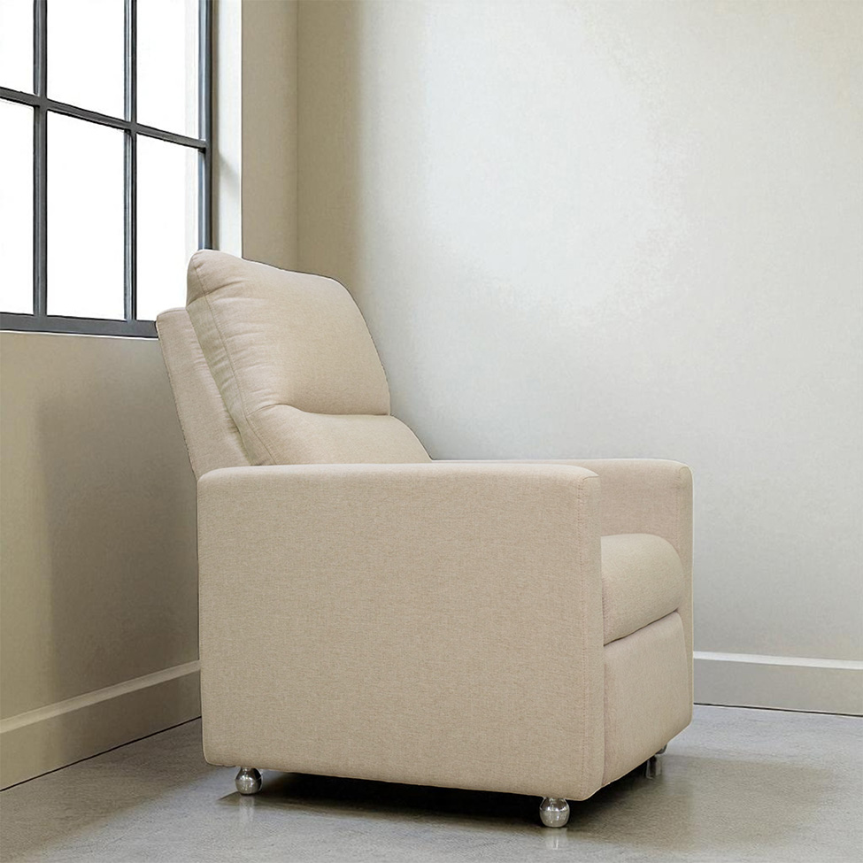 Poltrona Reclinável Bella Veludo Bege