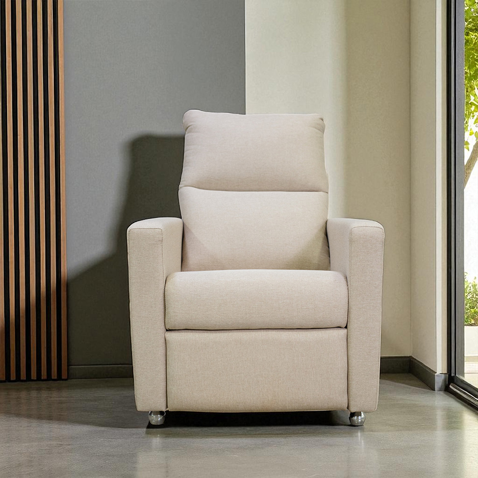 Poltrona Reclinável Bella Veludo Bege