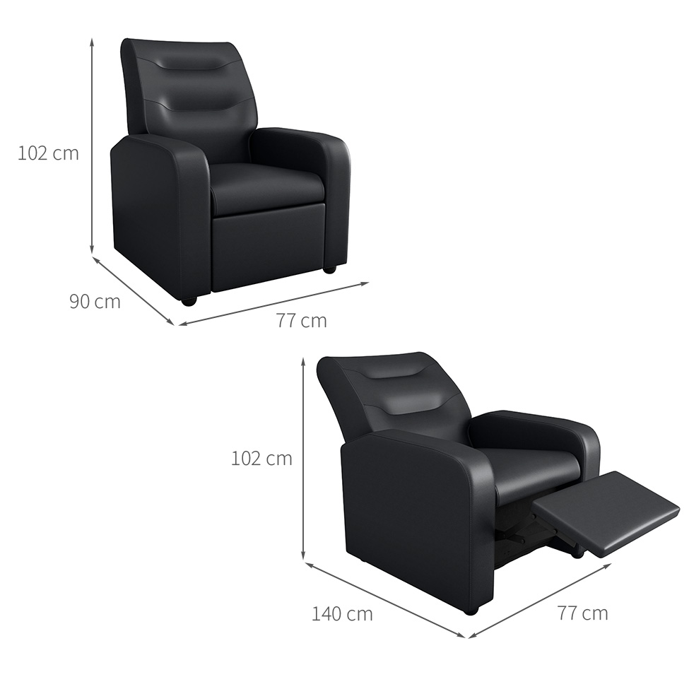 Poltrona Reclinável Classic Preta