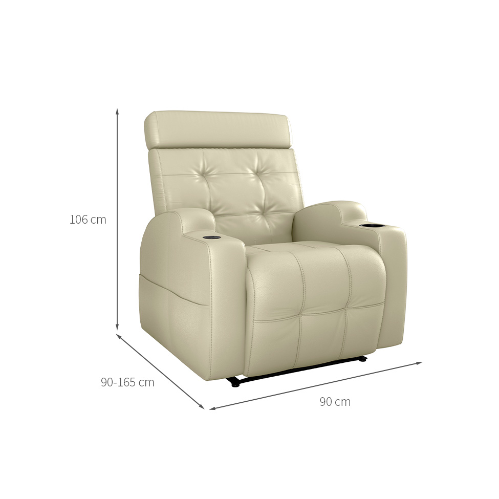 Poltrona Reclinável Elétrica com Zero Wall e USB Cherokee Corino Bege