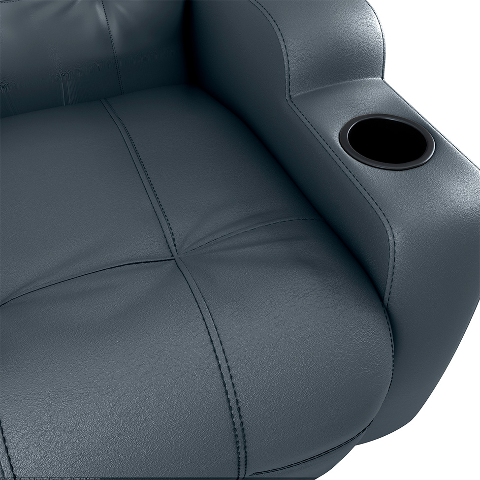 Poltrona Reclinável Elétrica com Zero Wall e USB Cherokee Corino Cinza