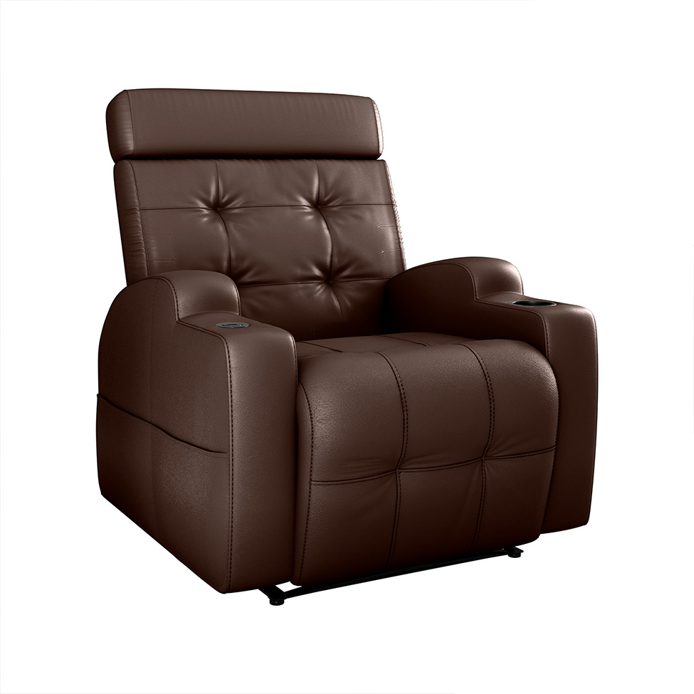Poltrona Reclinável Elétrica com Zero Wall e USB Cherokee Corino Marrom