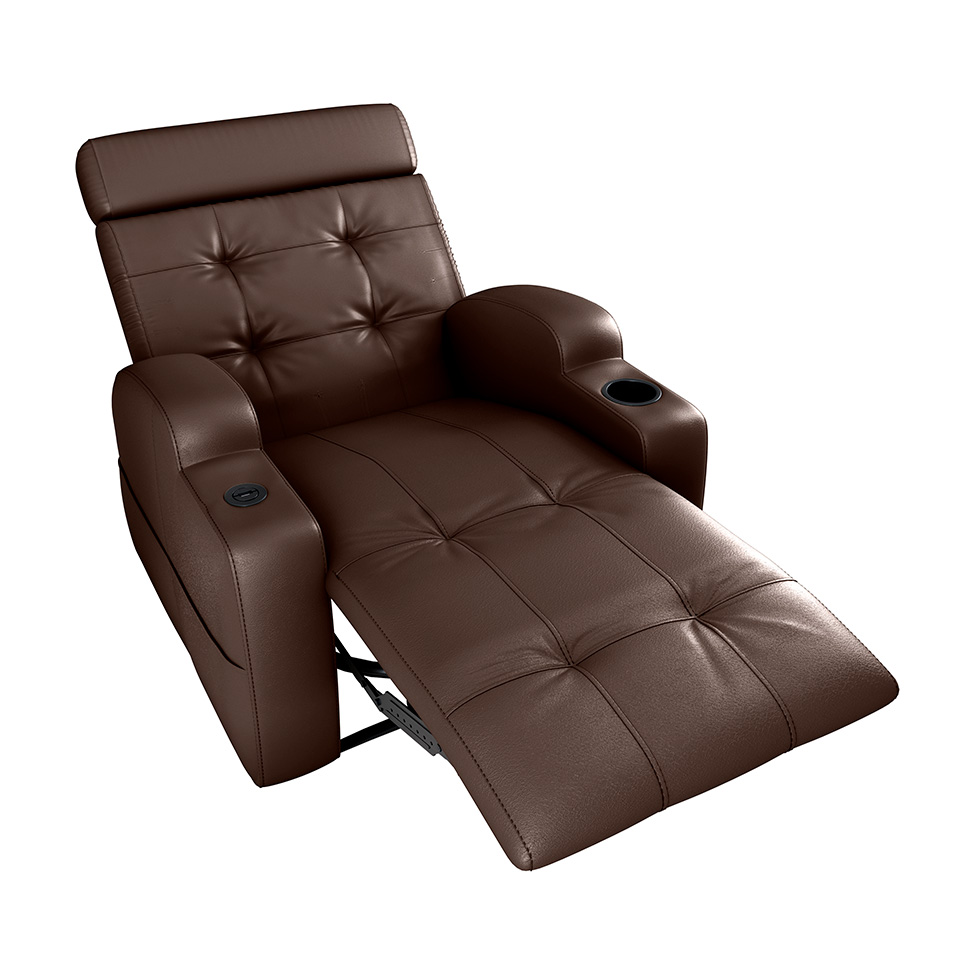 Poltrona Reclinável Elétrica com Zero Wall e USB Cherokee Corino Marrom