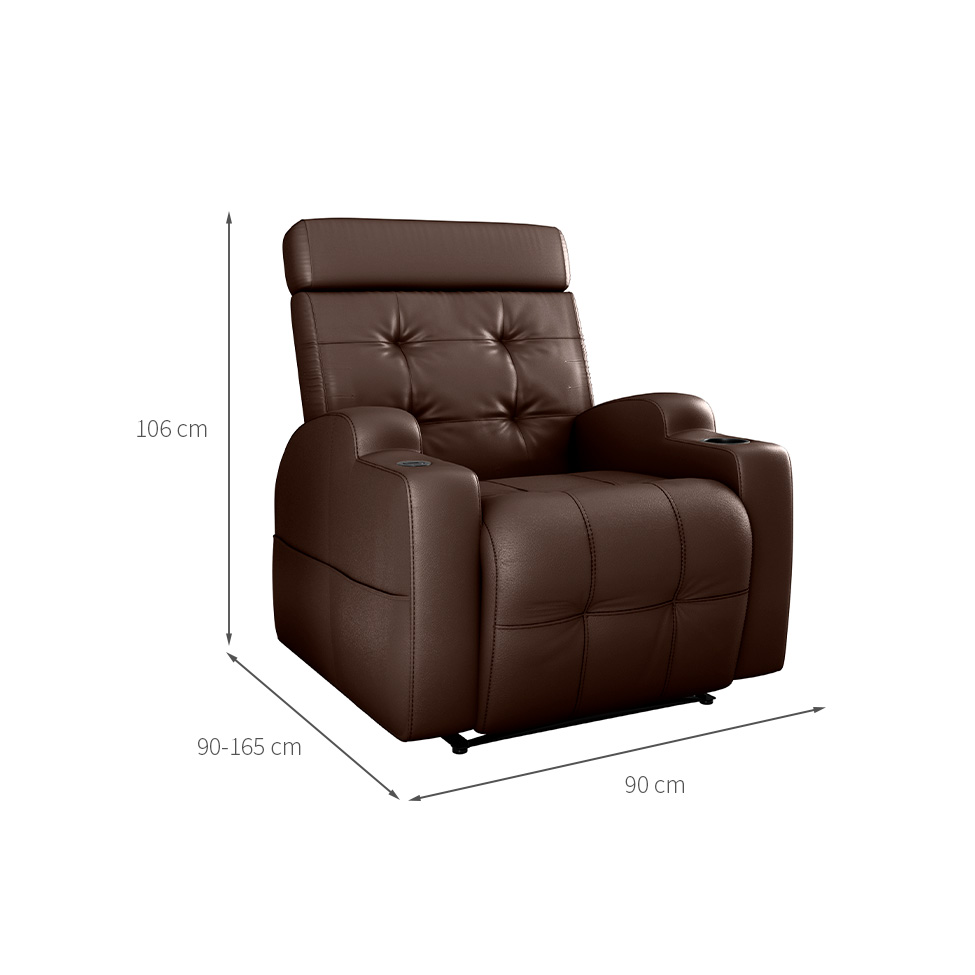 Poltrona Reclinável Elétrica com Zero Wall e USB Cherokee Corino Marrom