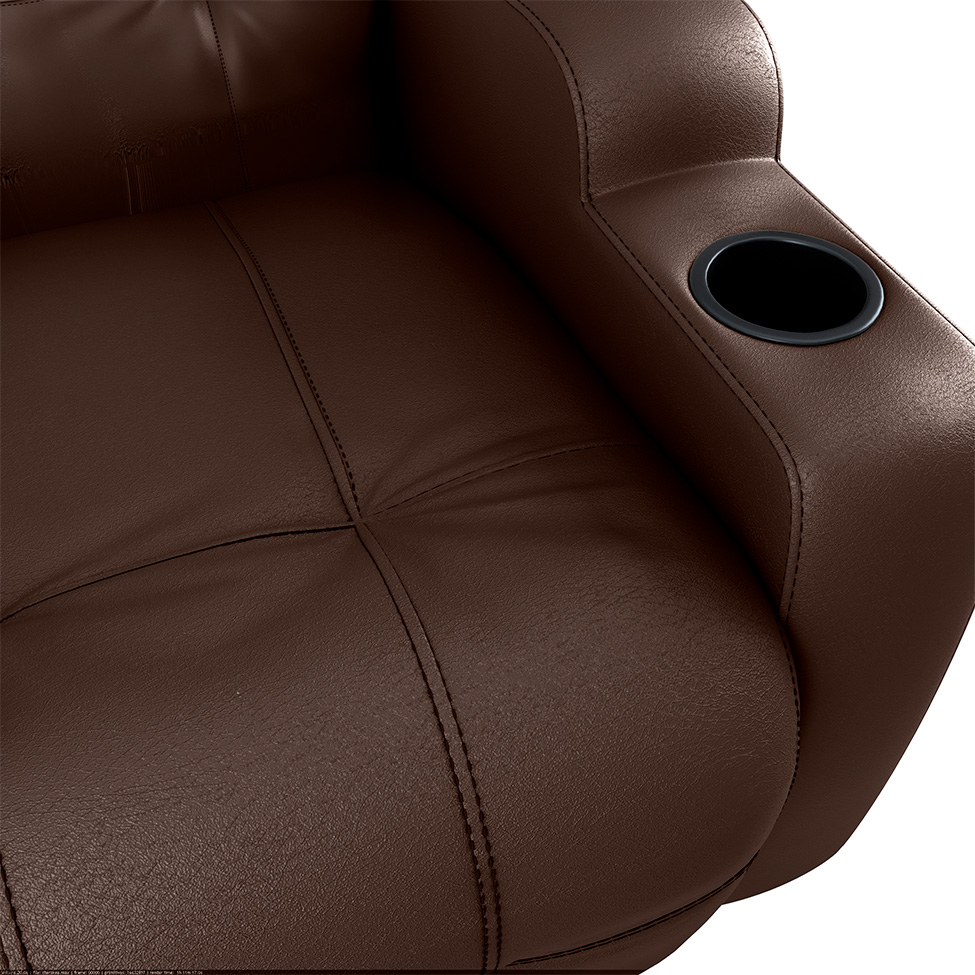 Poltrona Reclinável Elétrica com Zero Wall e USB Cherokee Corino Marrom