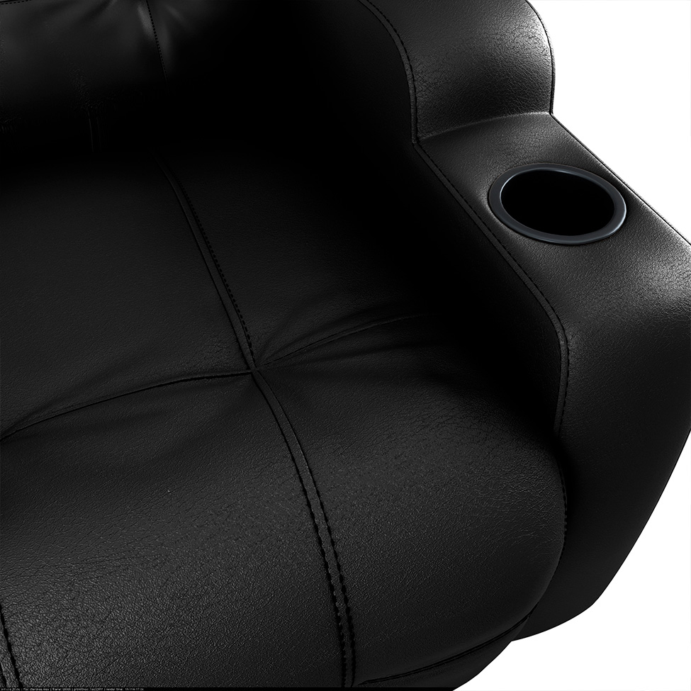 Poltrona Reclinável Elétrica com Zero Wall e USB Cherokee Corino Preta